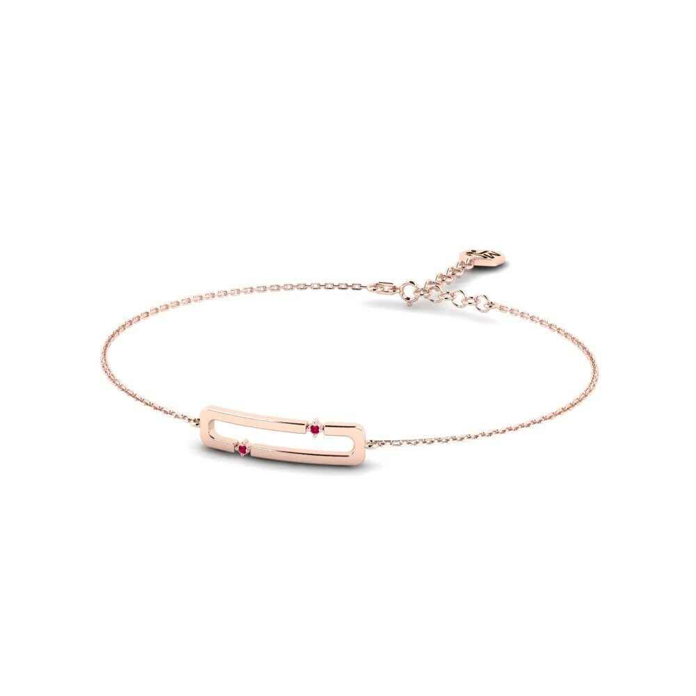 14ct Rose Gold Ruby Women's Bracelet Bamdad
