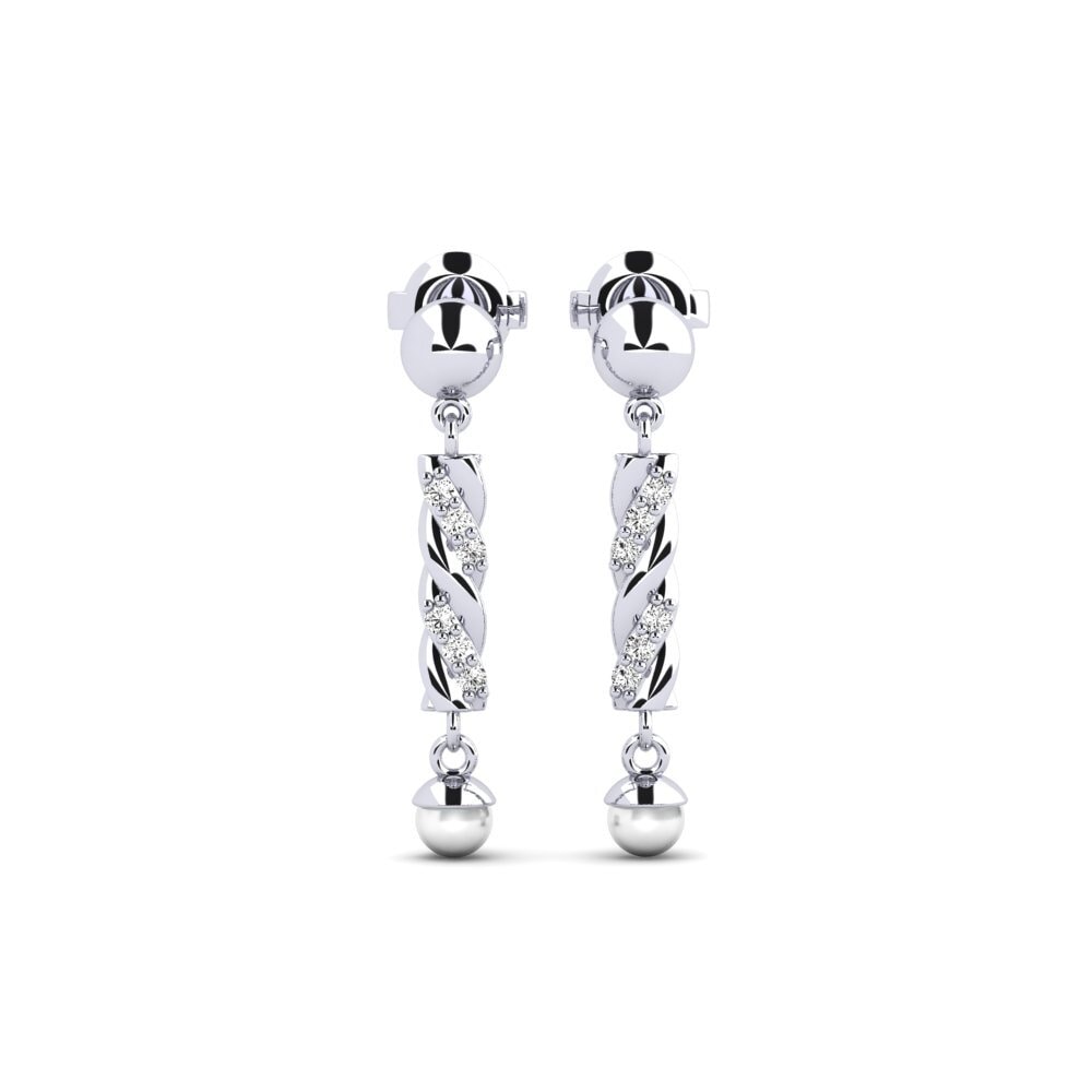 White Silver Moissanite Women's Earring Bezalel