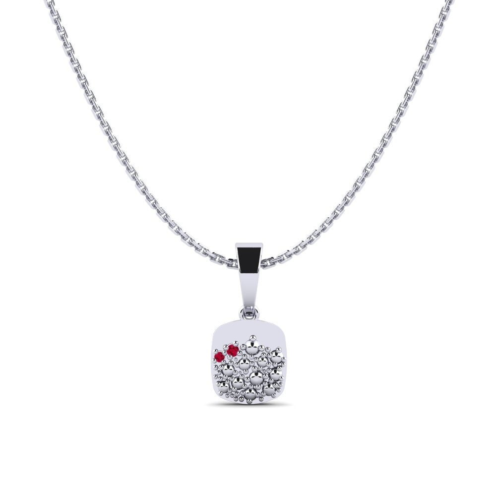 Plata 925 Rubí Colgante de Mujer Dafirya
