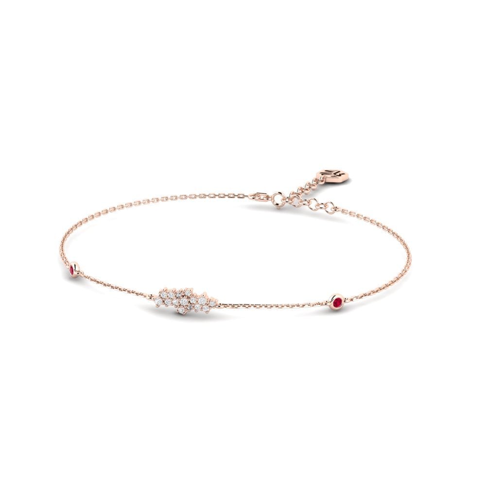 14ct Rose Gold Ruby Women's Bracelet Delame