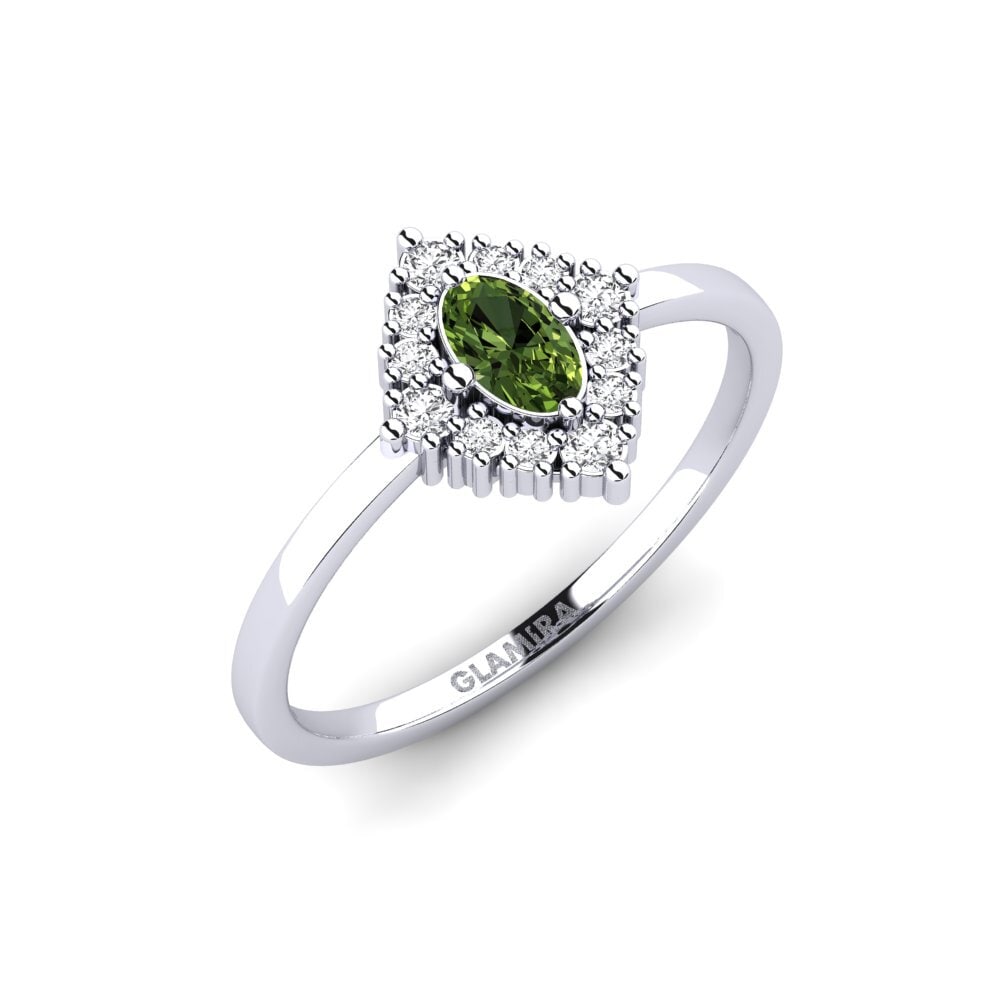 14ct White Gold Green Sapphire Ring Elowen