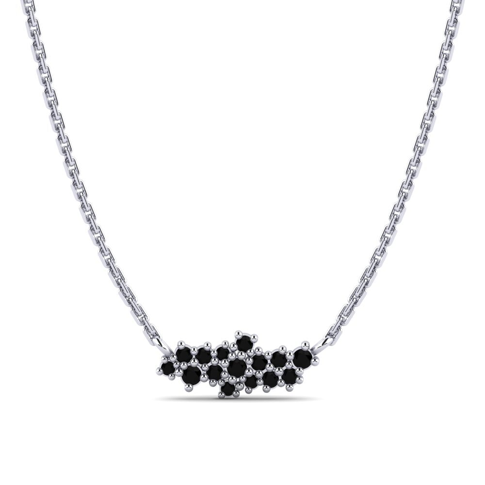 Platino 950 Ónix Negro Collar de Mujer Elvare