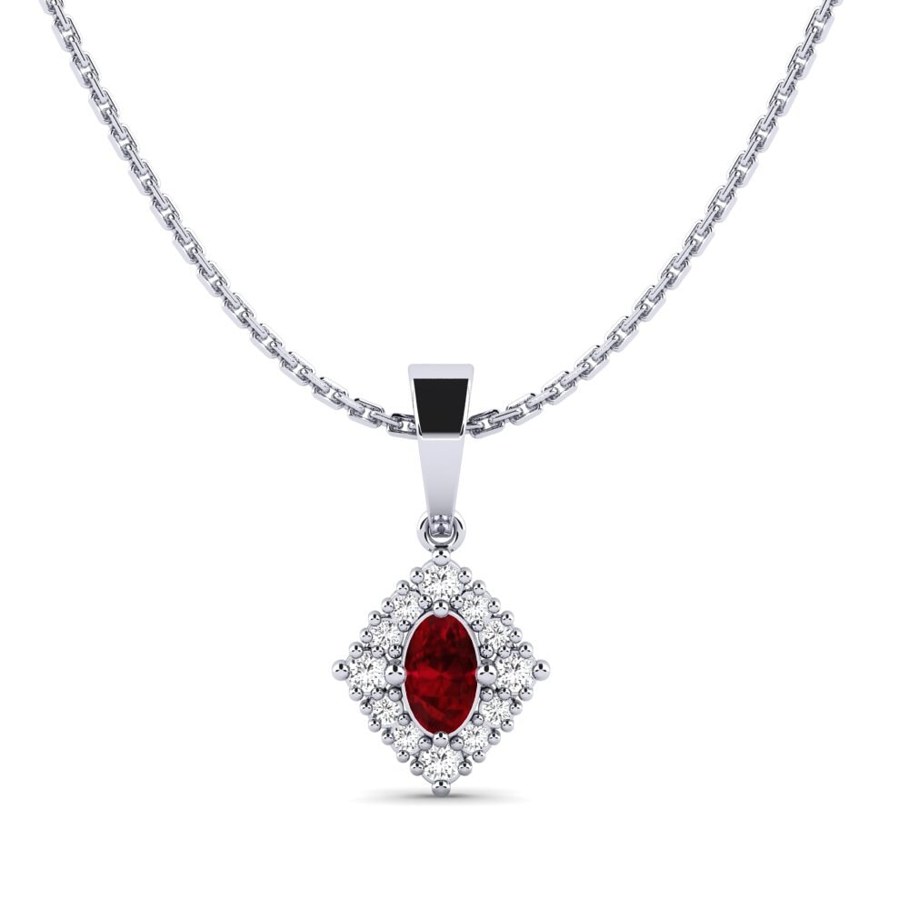 Plata 925 Rubí Colgante de Mujer Flick