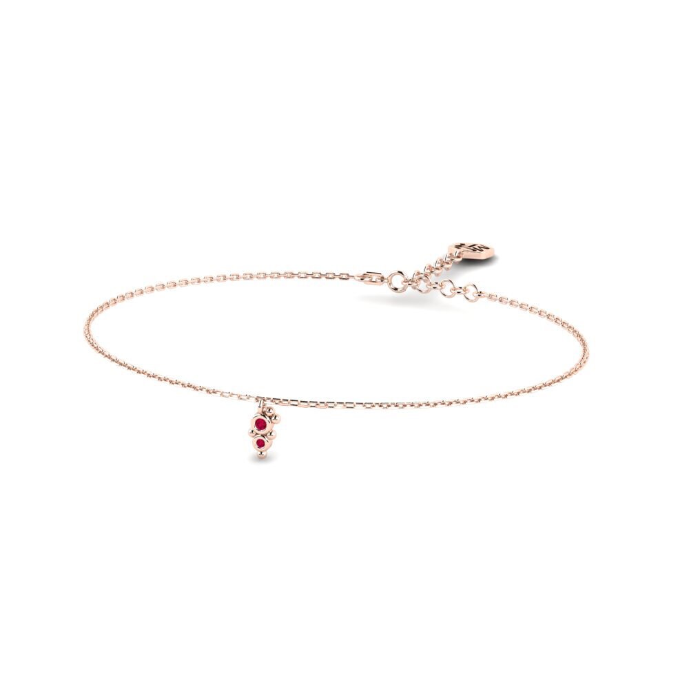 14ct Rose Gold Ruby Women's Bracelet Garra