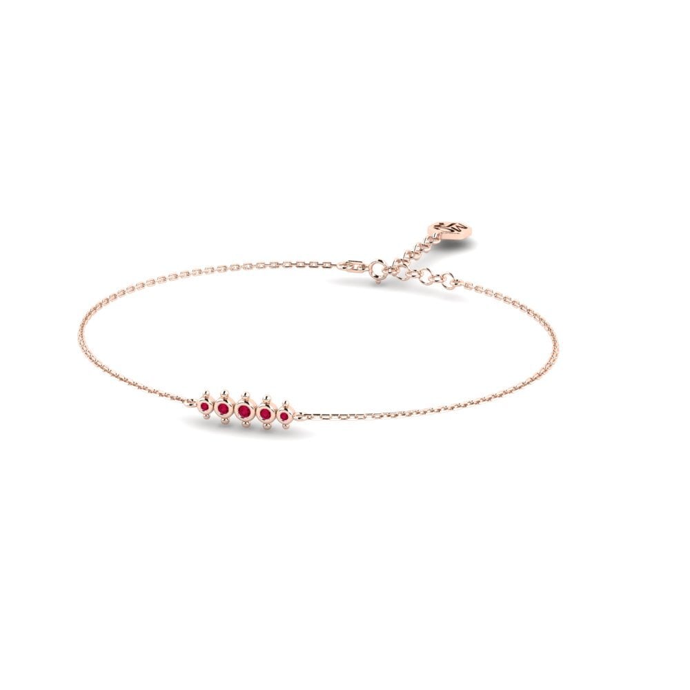 14ct Rose Gold Ruby Women's Bracelet Germi