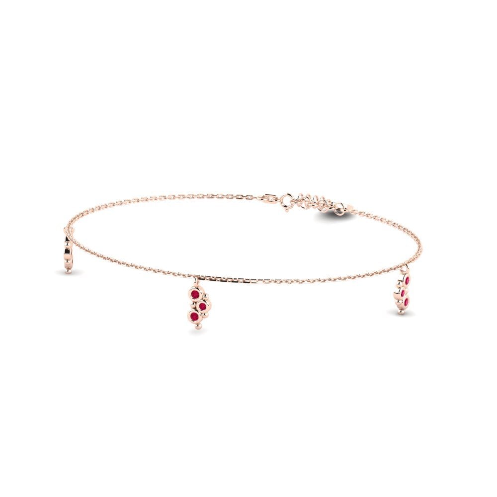 14ct Rose Gold Ruby Women's Bracelet Gilzet