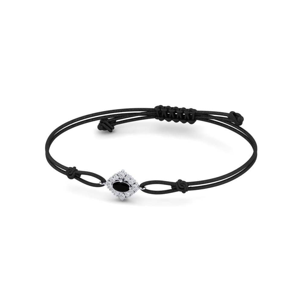 950 Palladium Black Sapphire Cord Bracelet Glowband