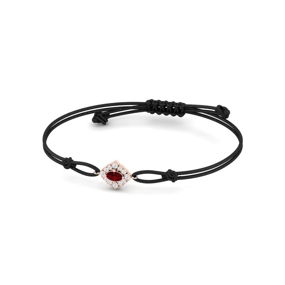 14ct Rose Gold Ruby Cord Bracelet Glowband