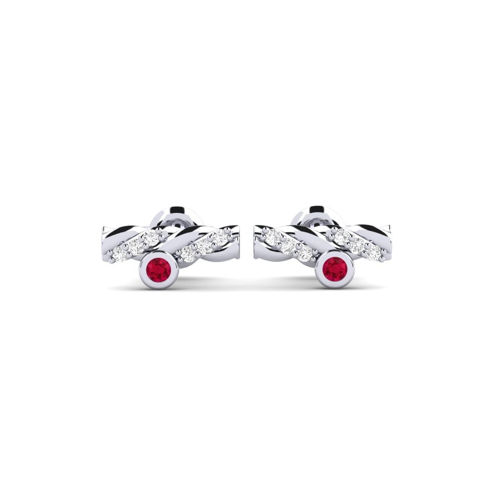 950 Palladium Ruby Women's Earring Havakin
