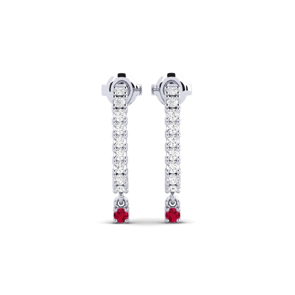950 Palladium Ruby Women's Earring Henshaw