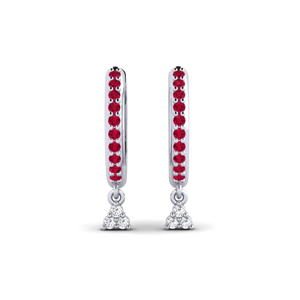 950 Palladium Ruby Women's Earring Humshaugh