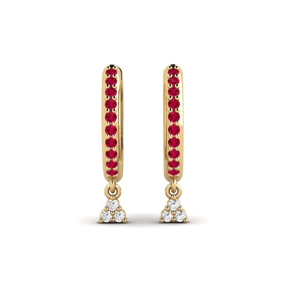 18ct Yellow Gold Ruby Women's Earring Humshaugh