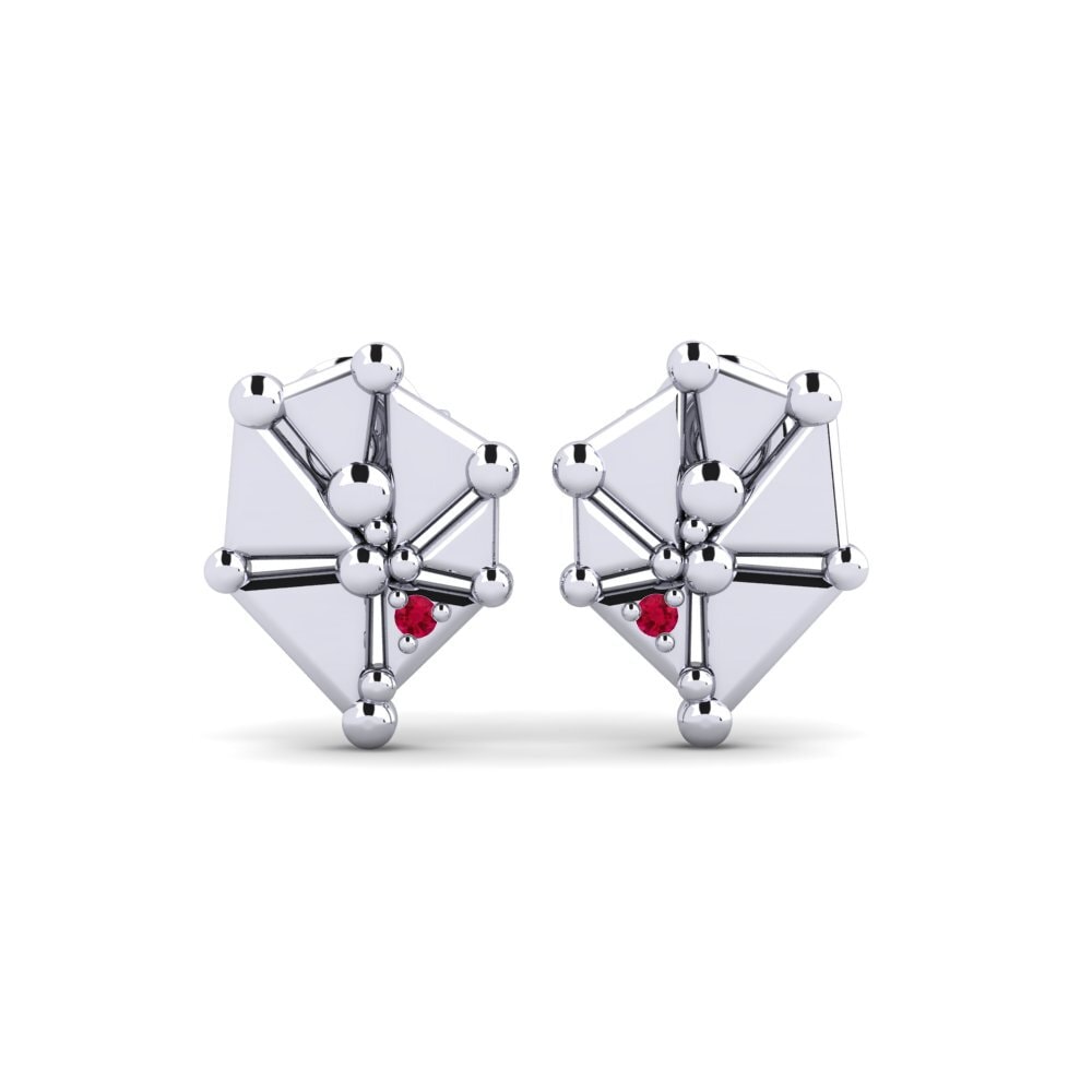 950 Palladium Ruby Women's Earring Iriselle