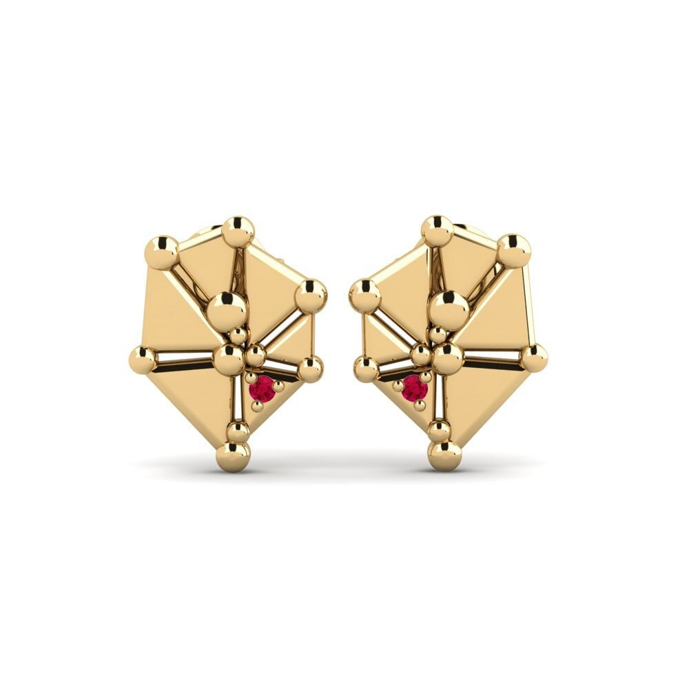 18ct Yellow Gold Ruby Women's Earring Iriselle