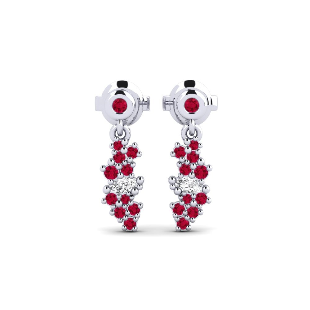 950 Palladium Ruby Women's Earring Isalyn