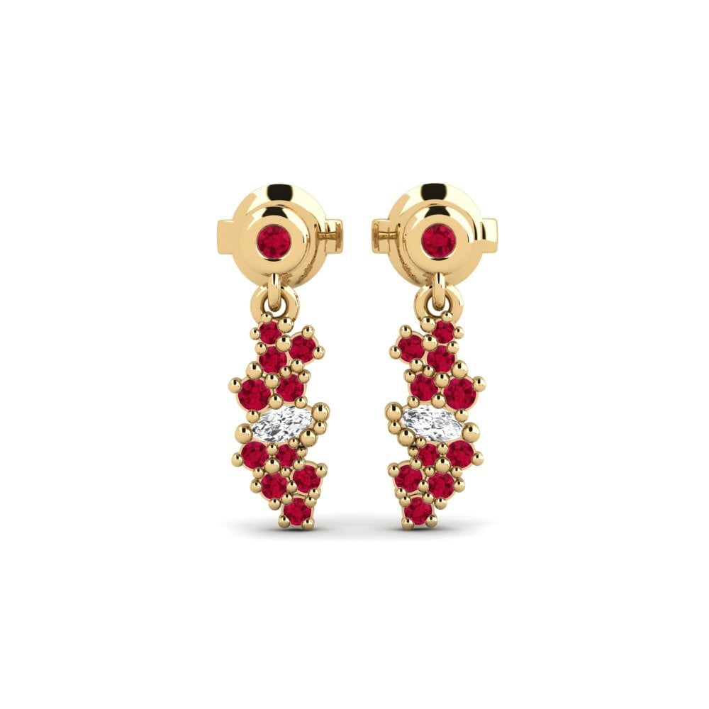 18ct Yellow Gold Ruby Women's Earring Isalyn