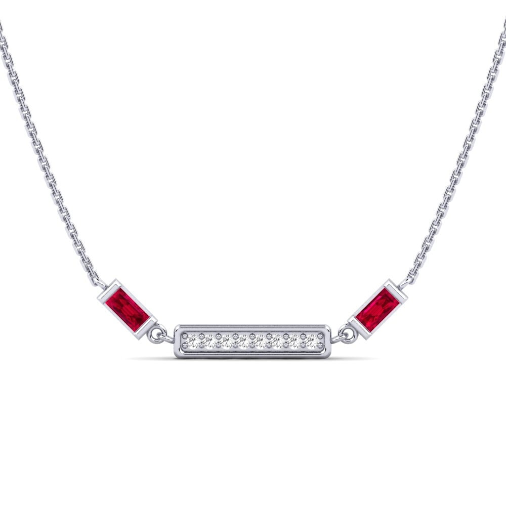 Plata 925 Rubí Collar de Mujer Jarapazan