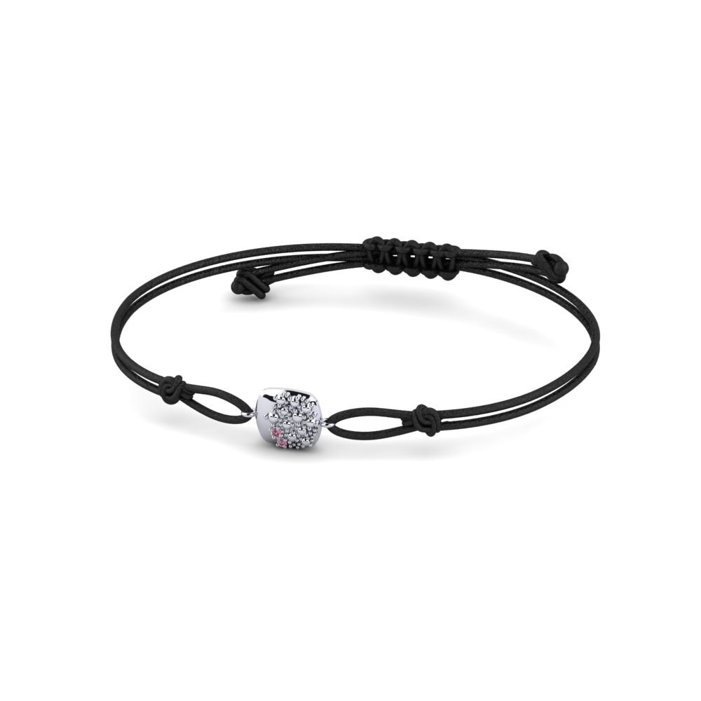 Platine 950 Grenat de Rhodolite Bracelet cordon Jasirelle