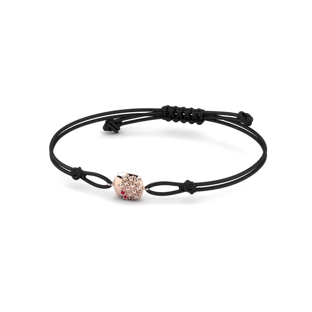 14ct Rose Gold Ruby Cord Bracelet Jasirelle