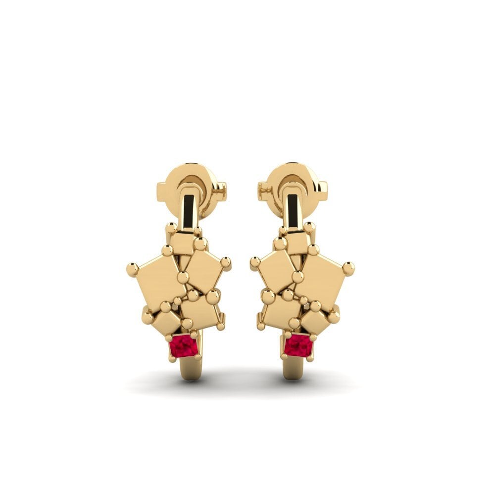 18ct Yellow Gold Ruby Women's Earring Lilienor