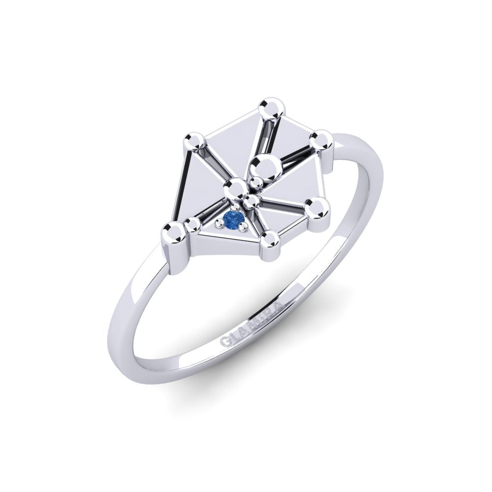 950 Platinum Dark Blue Zirconia Ring Lunavell