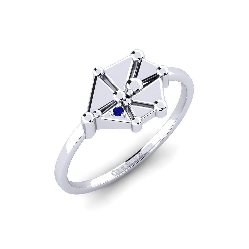 White Silver Sapphire Ring Lunavell