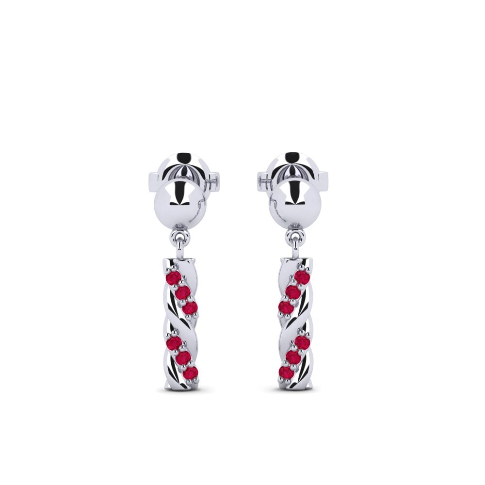 950 Palladium Ruby Women's Earring Mansourieh