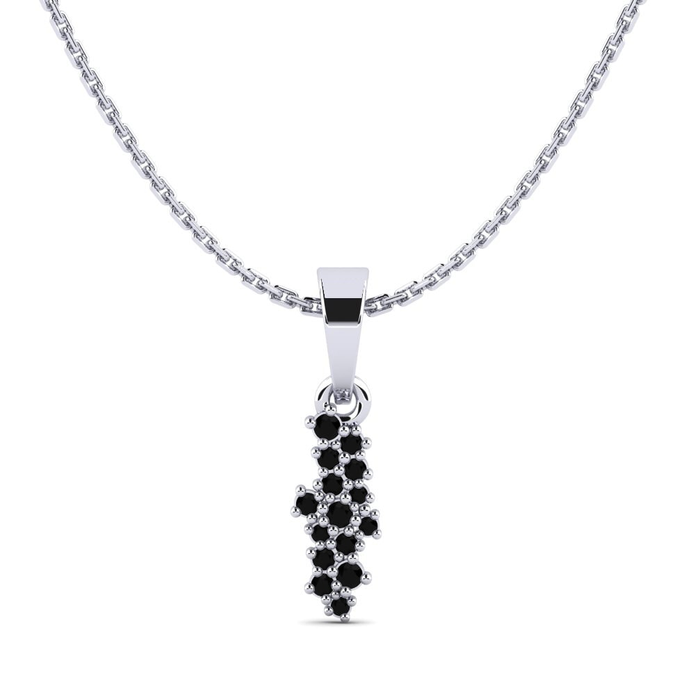 Platino 950 Ónix Negro Colgante de Mujer Marisse