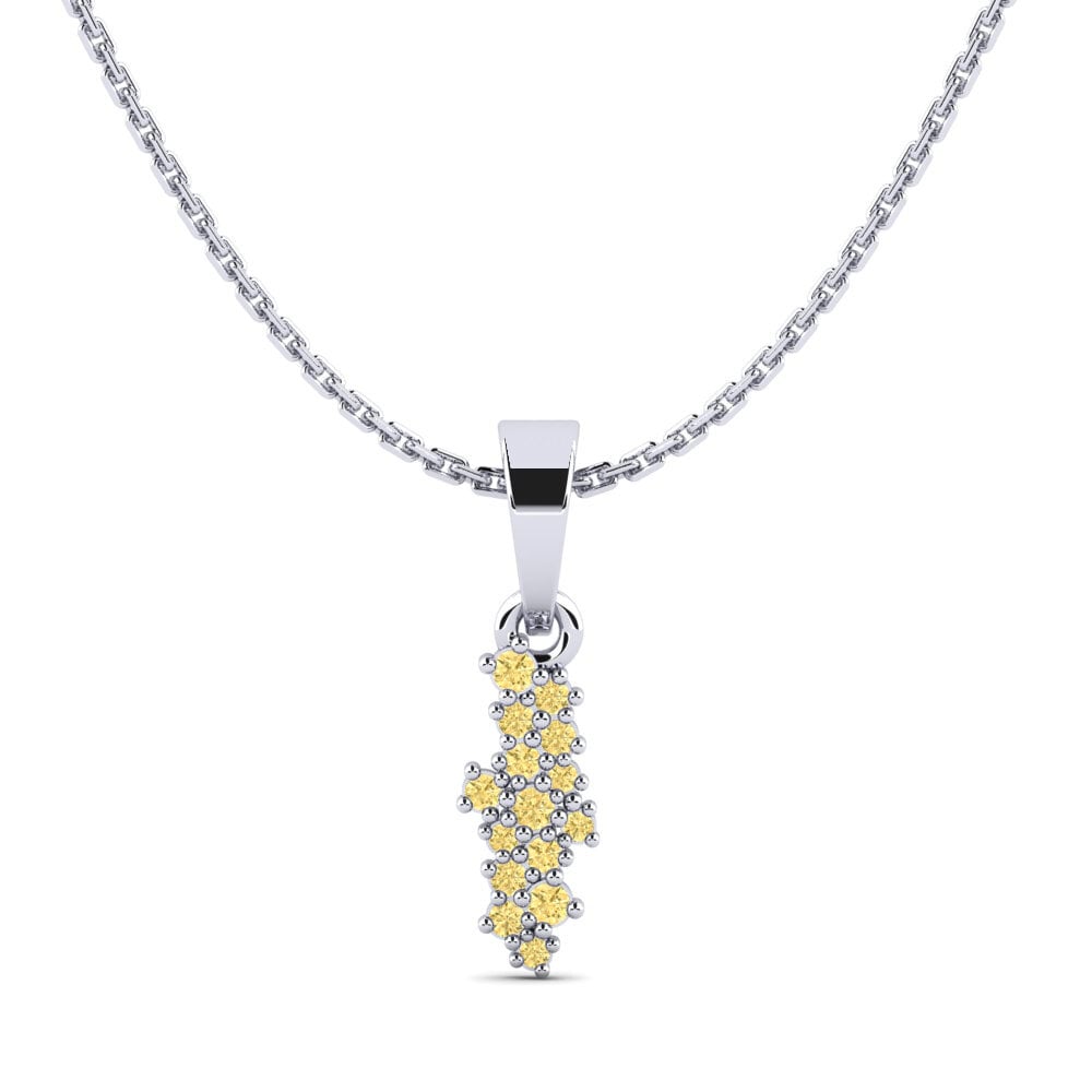 Platino 950 Diamante Amarillo Colgante de Mujer Marisse