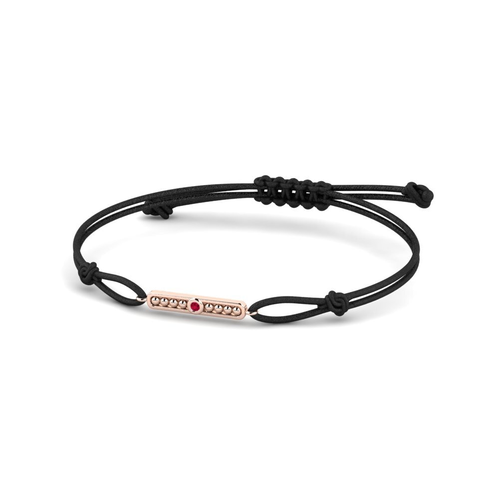 14ct Rose Gold Ruby Cord Bracelet Mavera