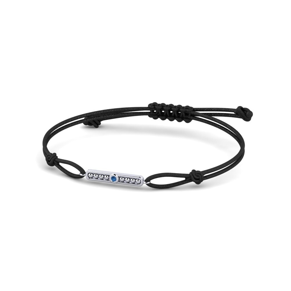925 Prata de lei Zircônia azul escuro Pulseiras de Cordão Mavera