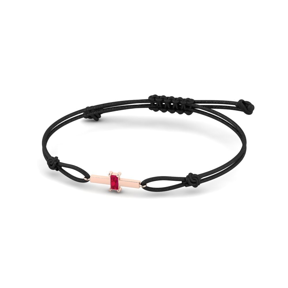 14ct Rose Gold Ruby Cord Bracelet Mershuriy