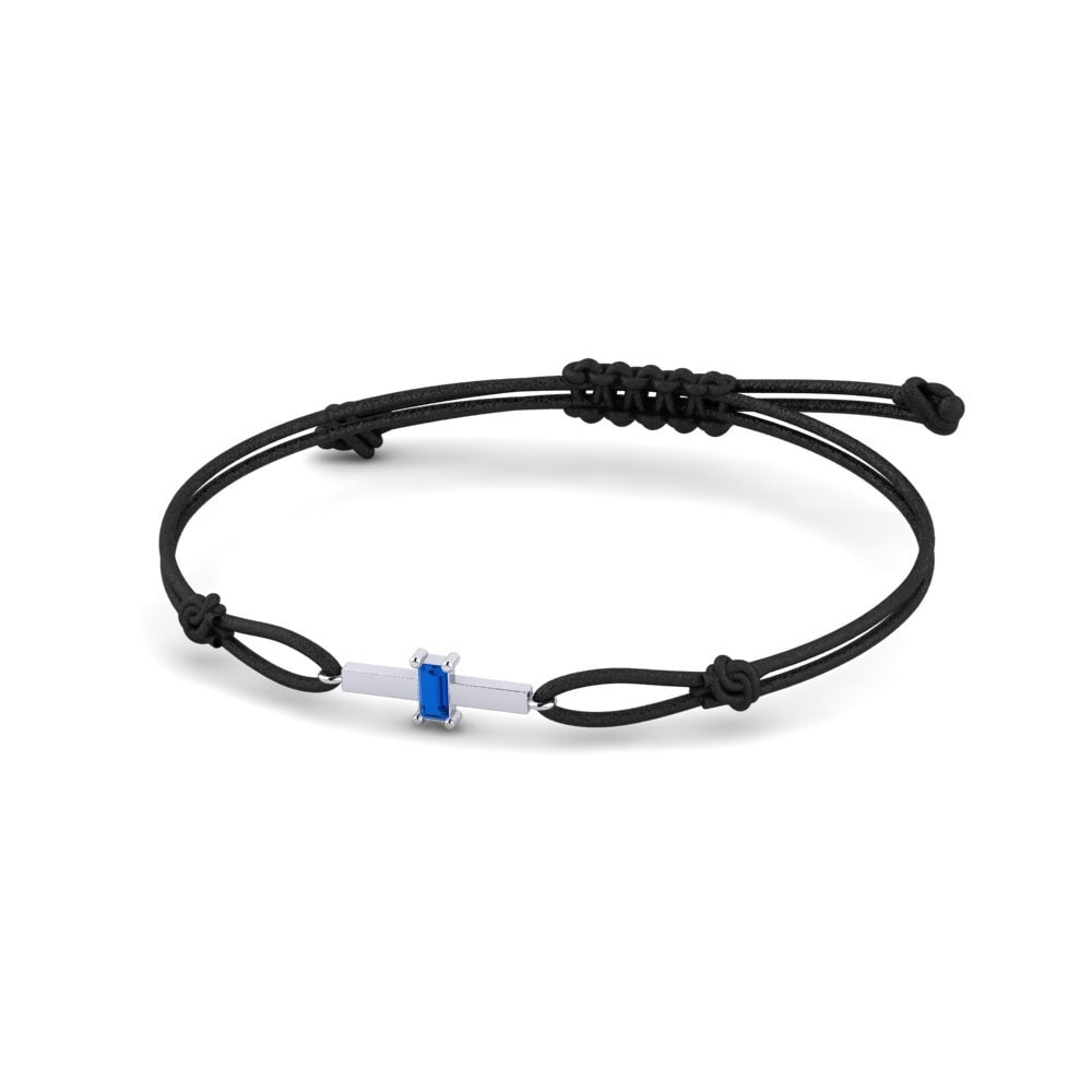 925 Prata de lei Zircônia azul escuro Pulseiras de Cordão Mershuriy