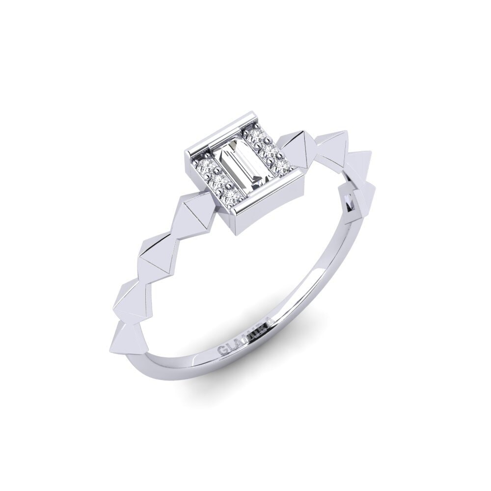 14ct White Gold Diamond Ring Meyais