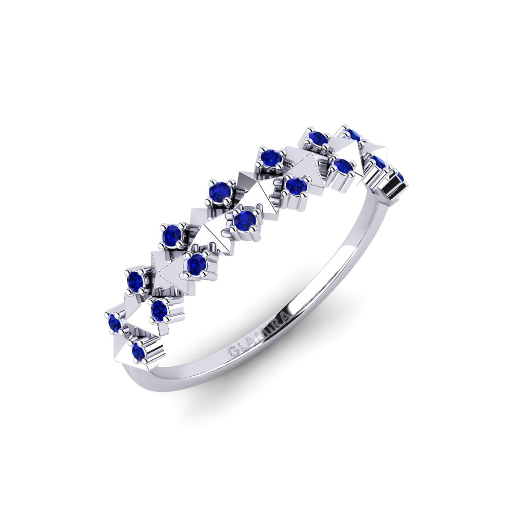 White Silver Sapphire Ring Minis