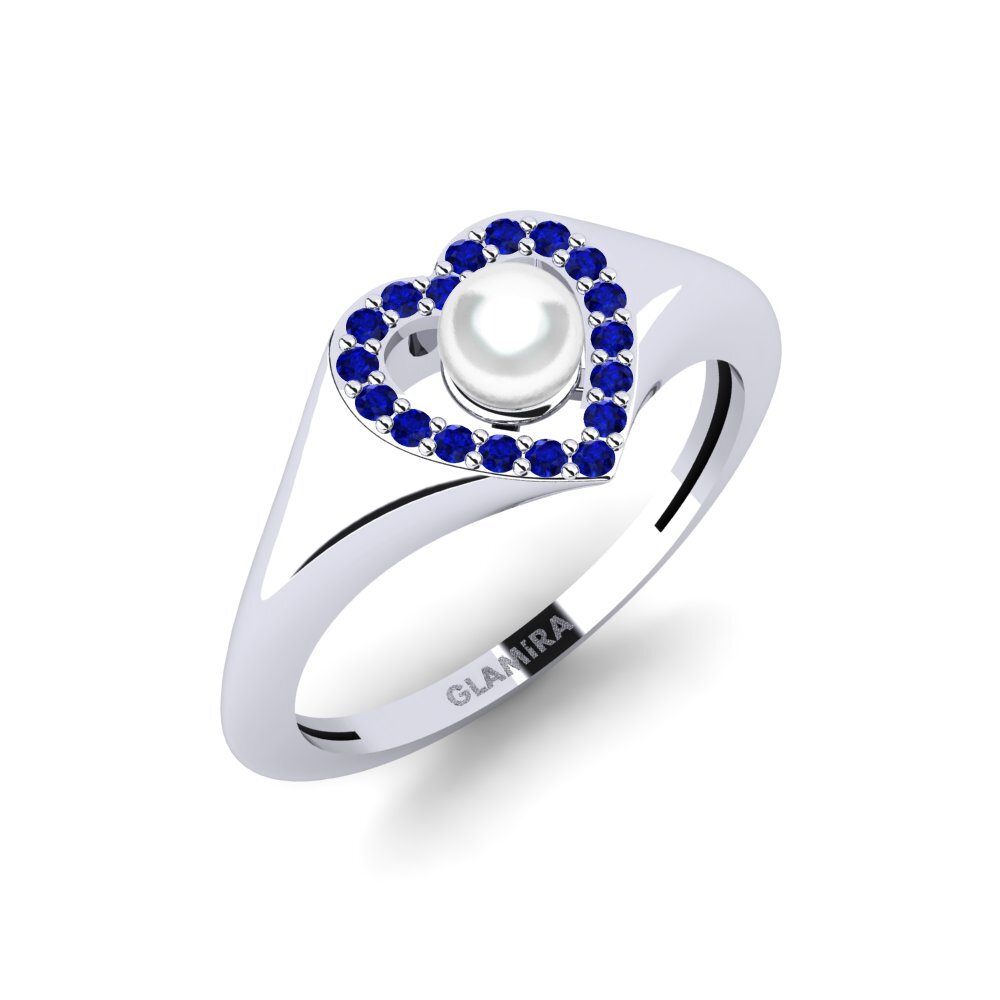 White Silver Sapphire Ring Minstrels