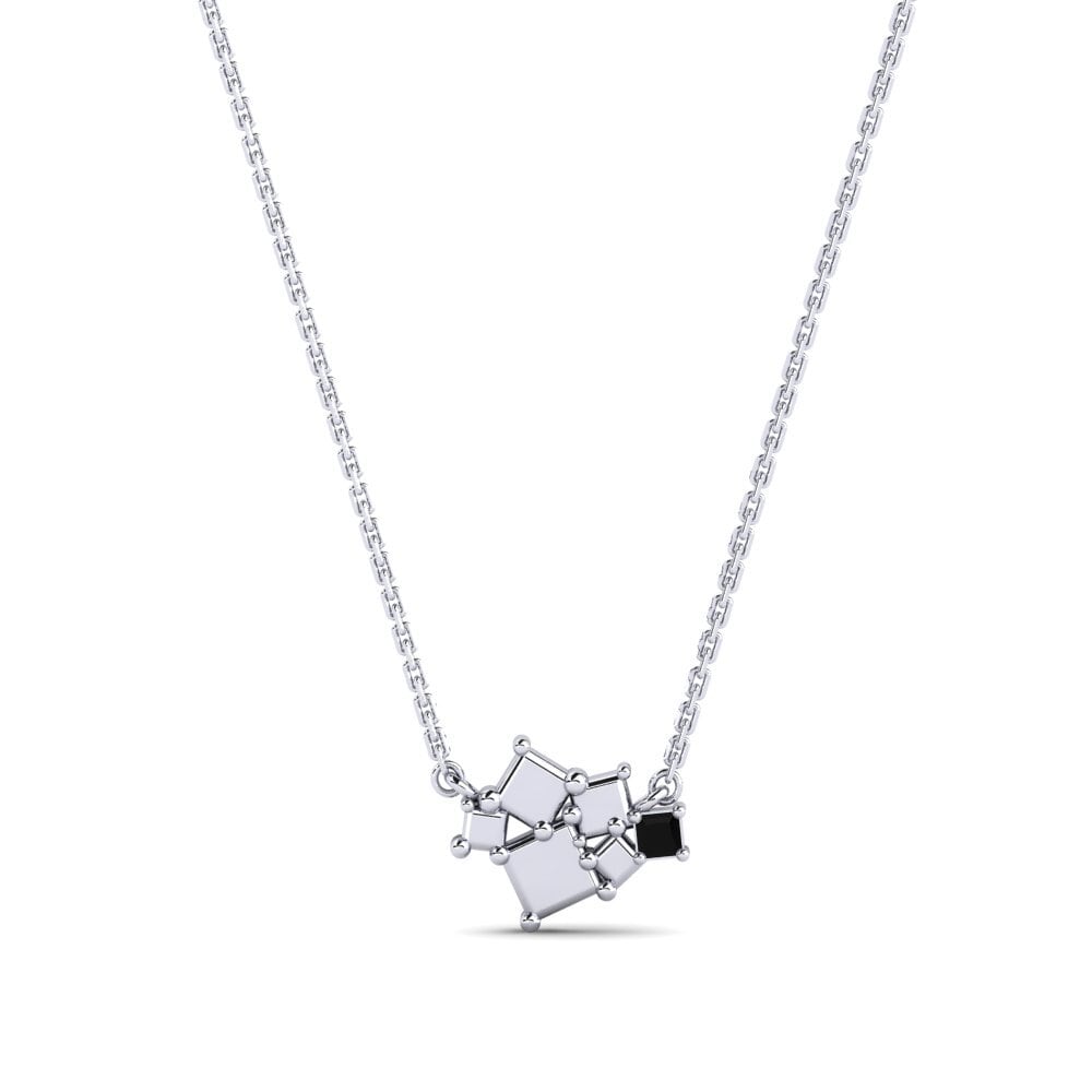 Platino 950 Ónix Negro Collar de Mujer Myrtaleen