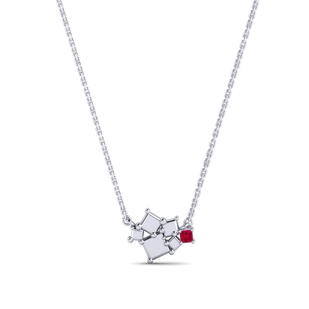 Plata 925 Rubí Collar de Mujer Myrtaleen