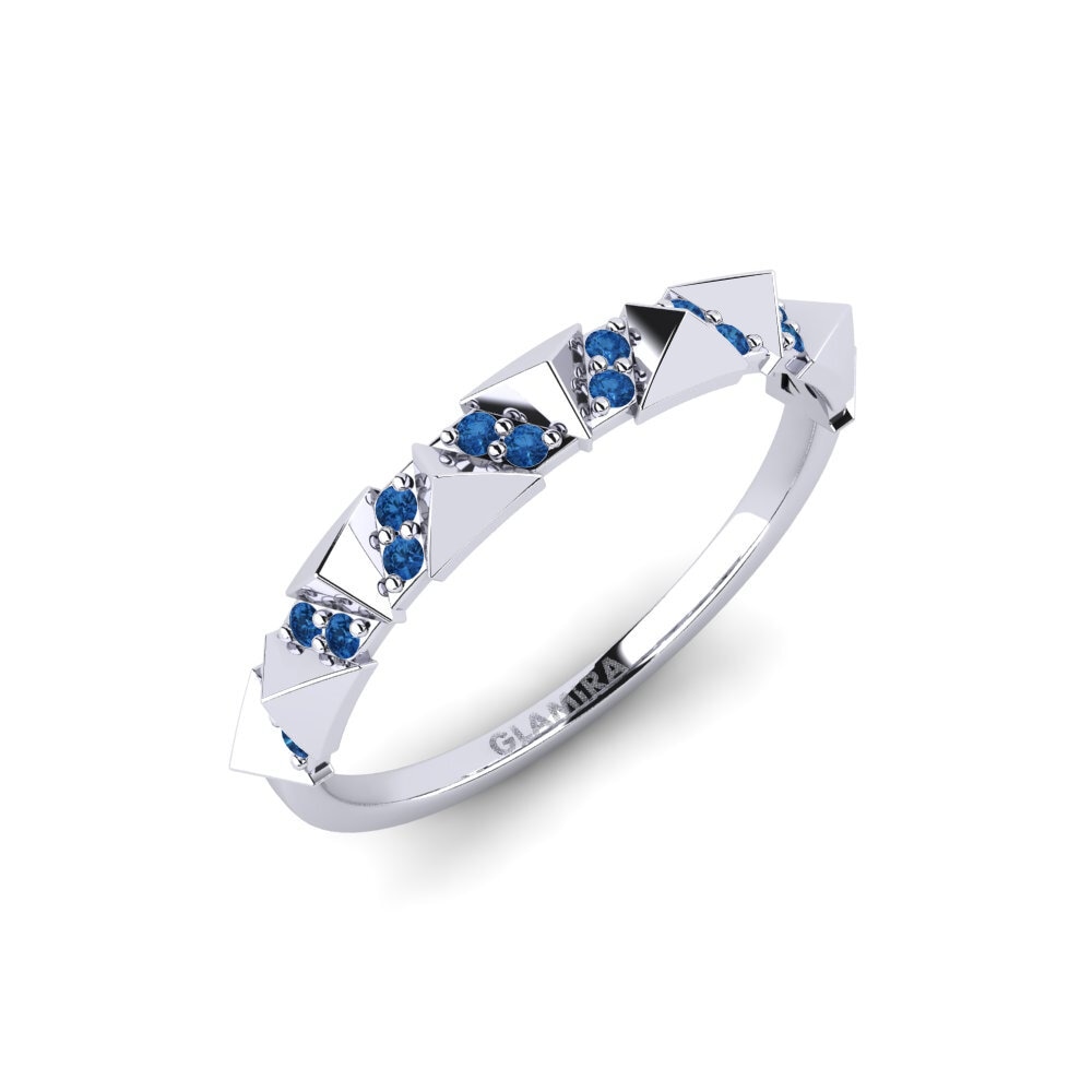 950 Platinum Dark Blue Zirconia Ring Nemmen