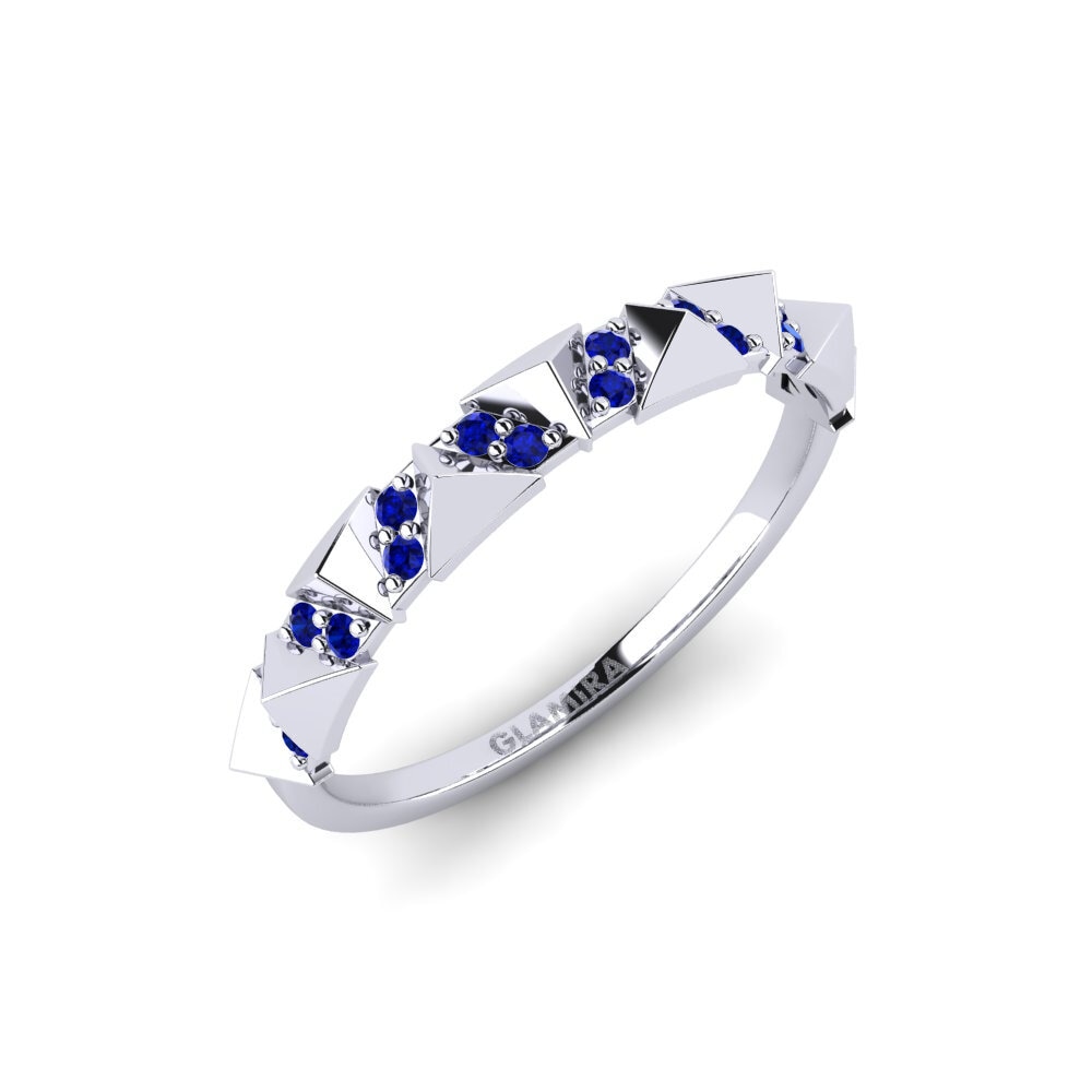 White Silver Sapphire Ring Nemmen