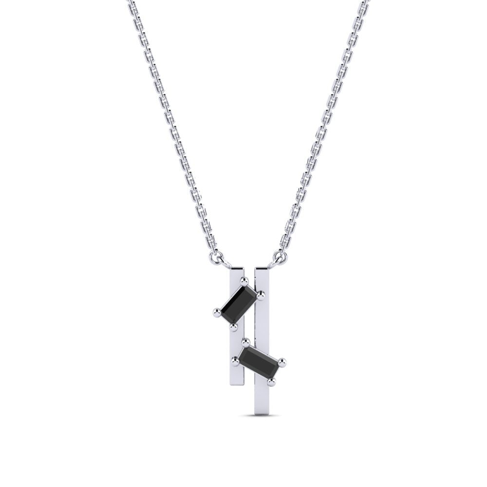 Platino 950 Ónix Negro Collar de Mujer Nikbin