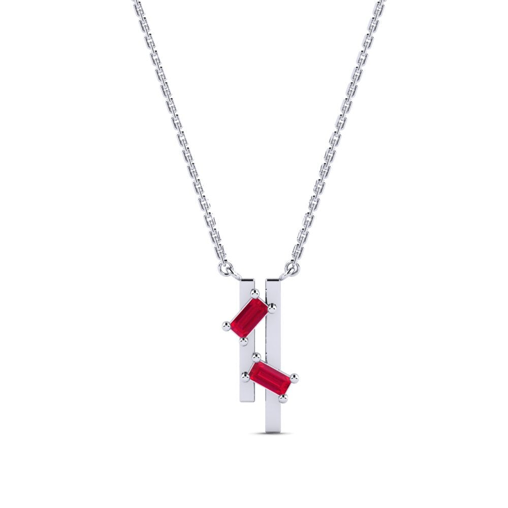 Plata 925 Rubí Collar de Mujer Nikbin