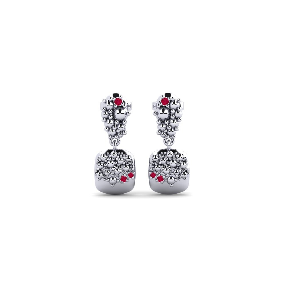 950 Palladium Ruby Women's Earring Noavine