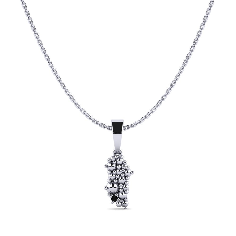 Platino 950 Ónix Negro Colgante de Mujer Orchavea