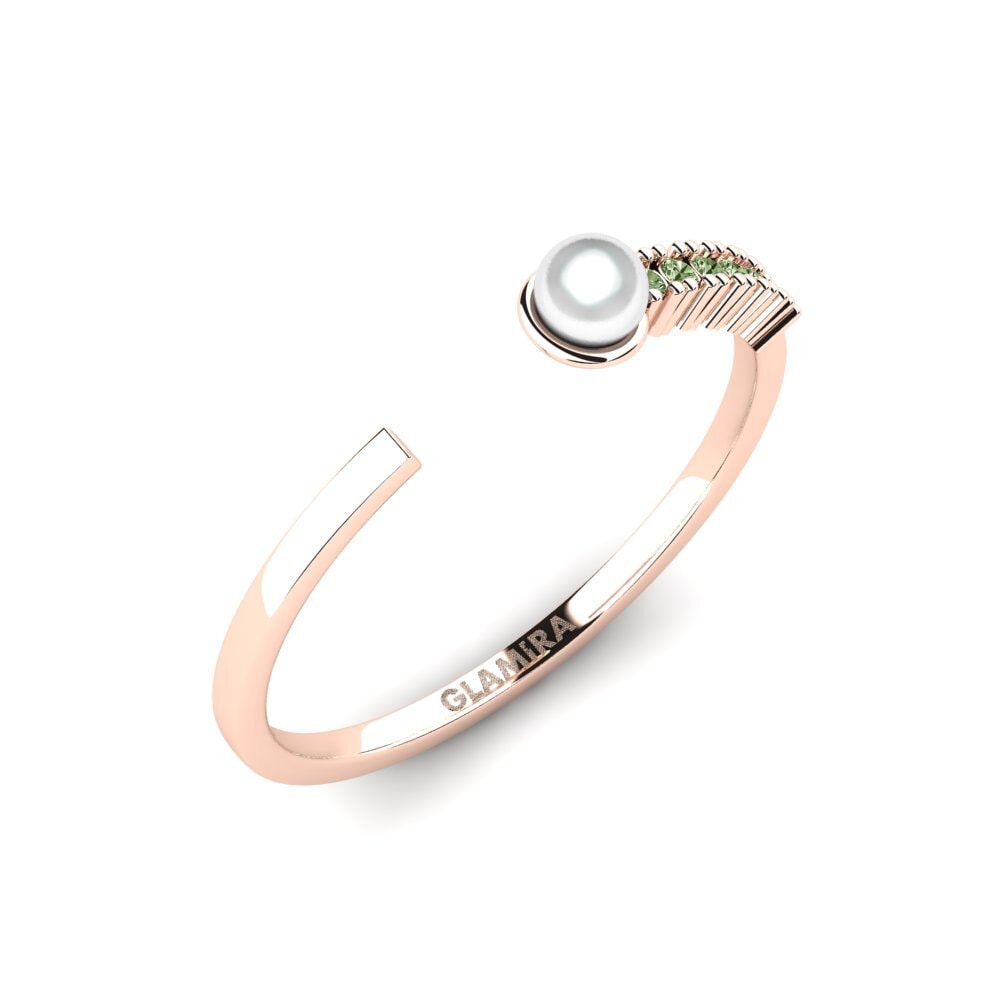Rotgold 585 Grüner Diamant Ring Pageantry