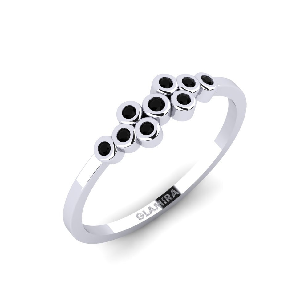 14ct White Gold Black Diamond Ring Perestu
