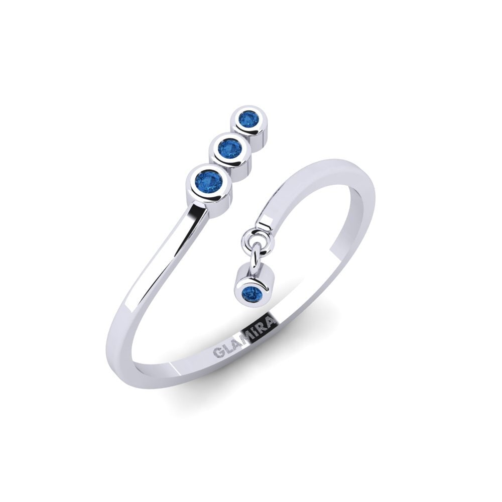 950 Platinum Dark Blue Zirconia Ring Pertev