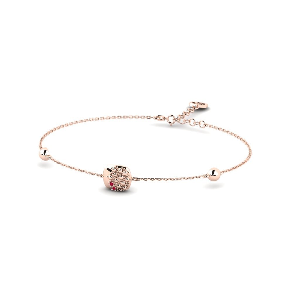 14ct Rose Gold Ruby Women's Bracelet Petalune