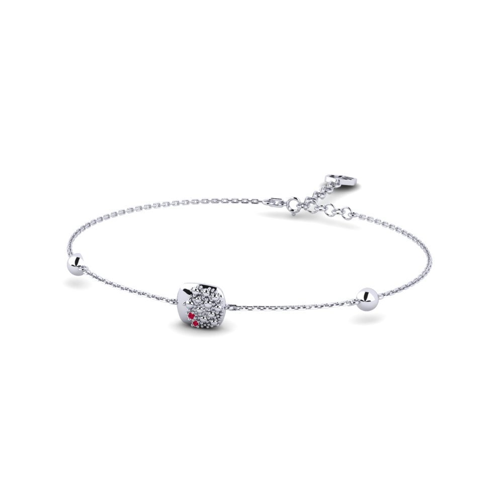 950 Palladium Ruby Women's Bracelet Petalune