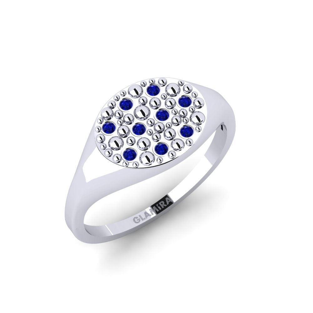 White Silver Sapphire Ring Puyan